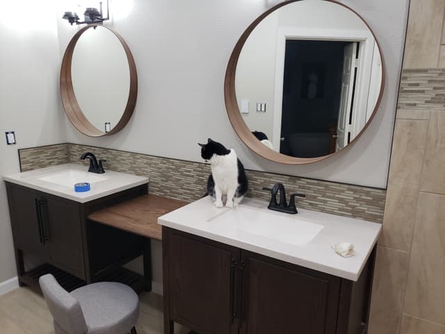 Master bathroom with custom double vanity