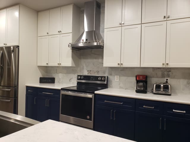 Custom white kitchen cabinets with quartz countertops San Antonio